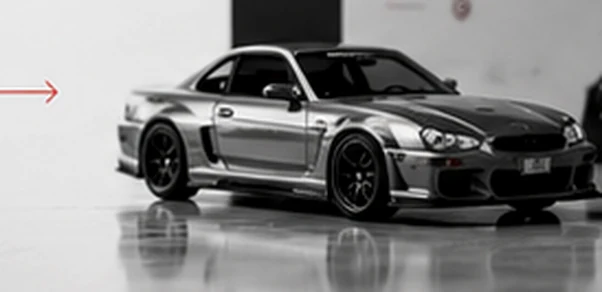 Silver custom Japanese miniature sports car